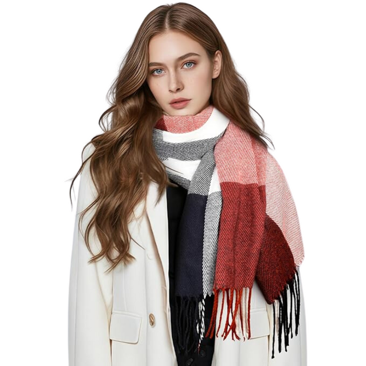 Soft cashmere women's scarf, a warm & stylish winter wrap for cozy comfort.
