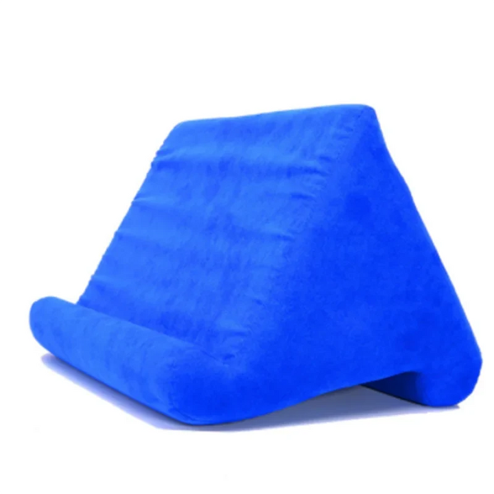 Travel-friendly device cushion, multi-device holder & hands-free reading stand.