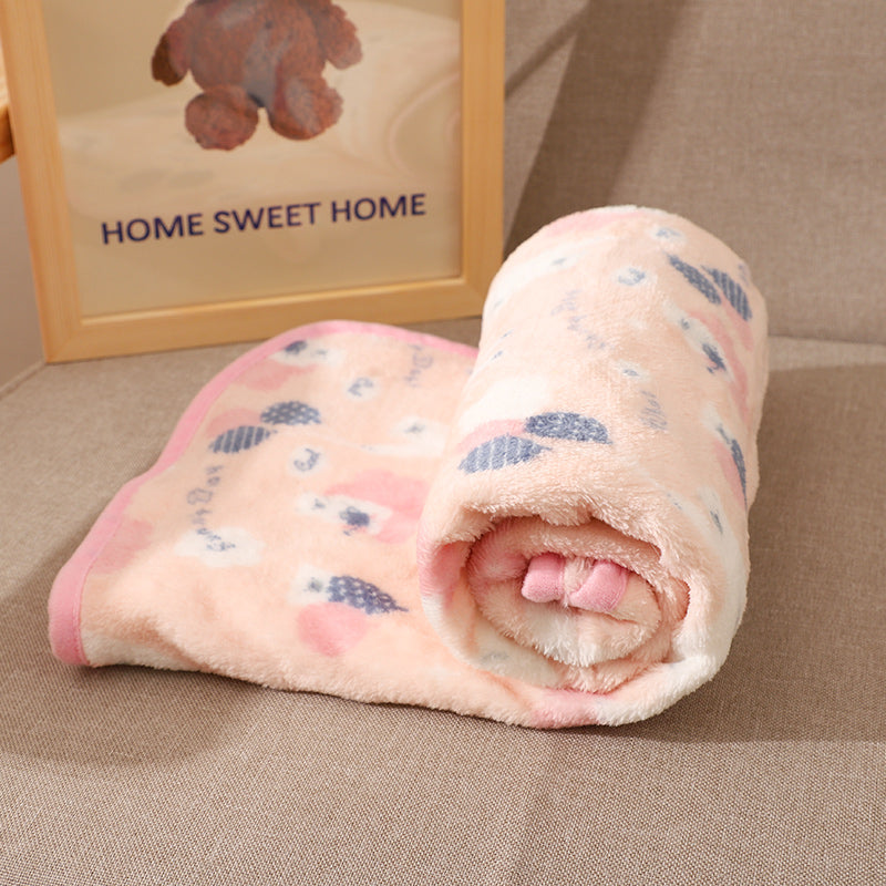 Multipurpose pet blanket, blue, for cats and dogs, a warm flannel accessory for comfort