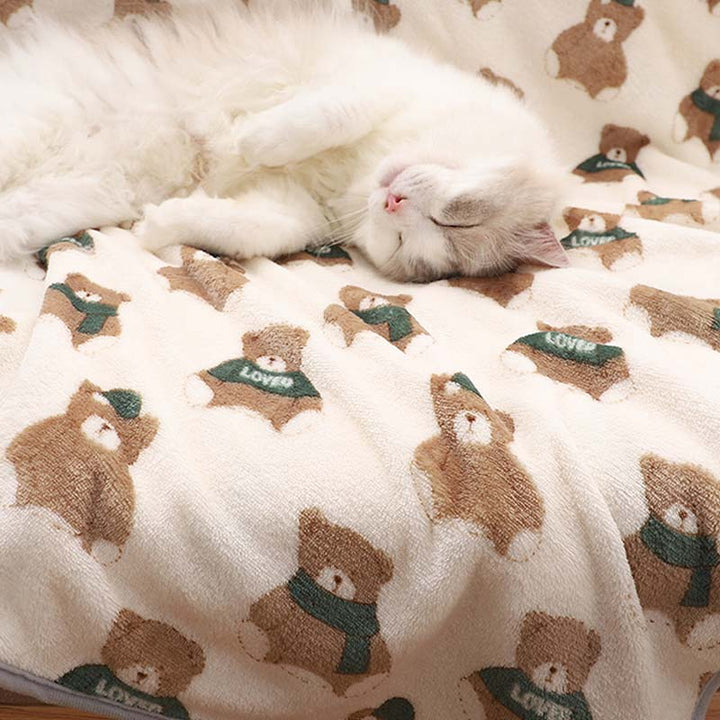 Warm flannel pet blanket, pink, for cats and dogs, a soft accessory enhancing pet comfort