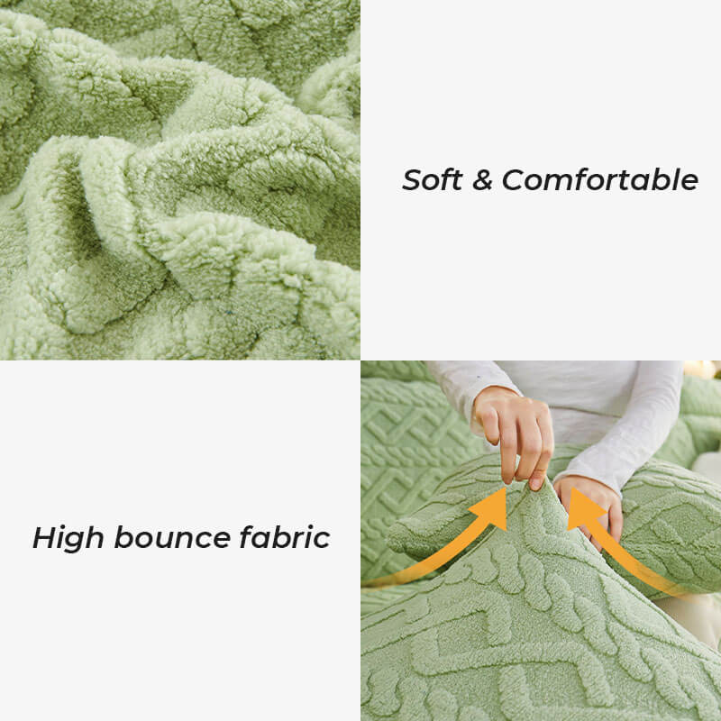 Luxurious stretch fleece couch cover, providing complete furniture protection and elegant home decor.
