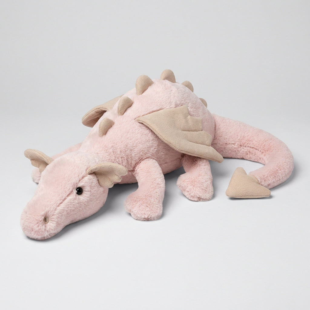 Vibrant winged dragon plush toy, a fantasy stuffed animal for kids, inspiring imaginative adventures.