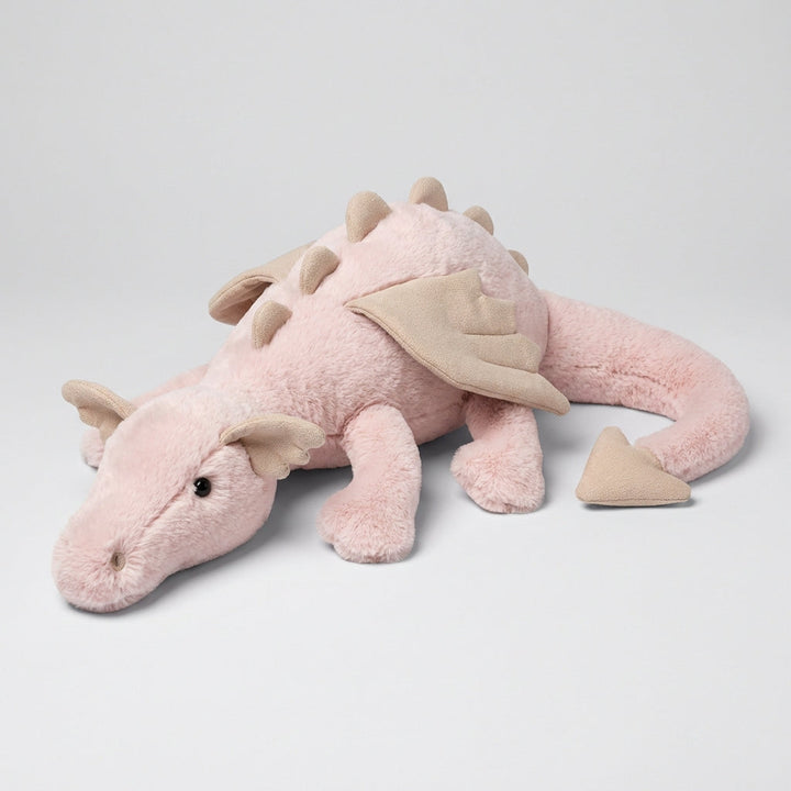 Vibrant winged dragon plush toy, a fantasy stuffed animal for kids, inspiring imaginative adventures.