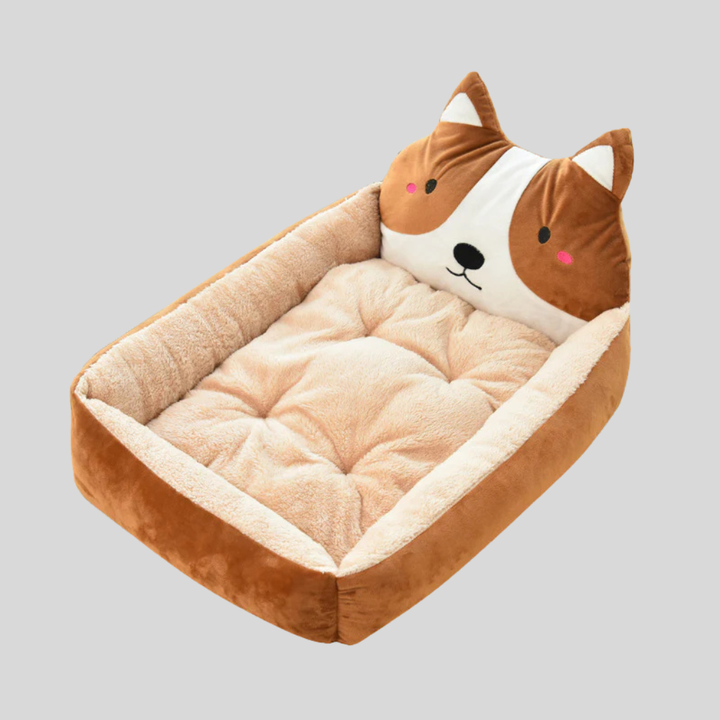 Close-up of the soft, faux fur texture of the comfort pet bed, ideal for puppies and kittens