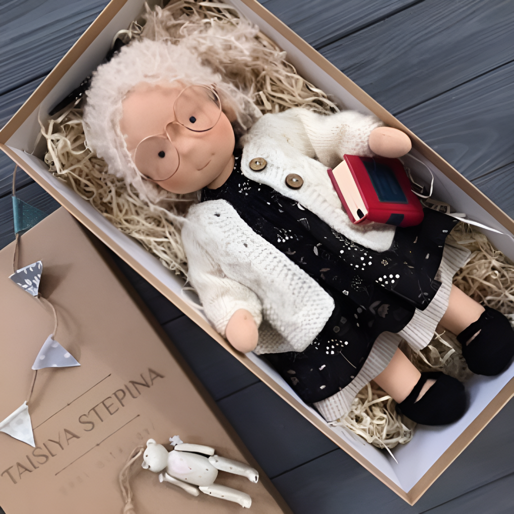 Soft handcrafted Waldorf doll for children, perfect for imaginative play & comfort.