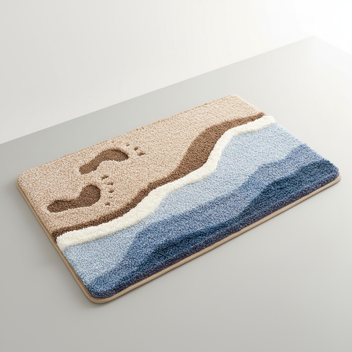 Luxurious FjordFluff plush bath mat. Ultra-soft & highly absorbent for modern bathroom decor.