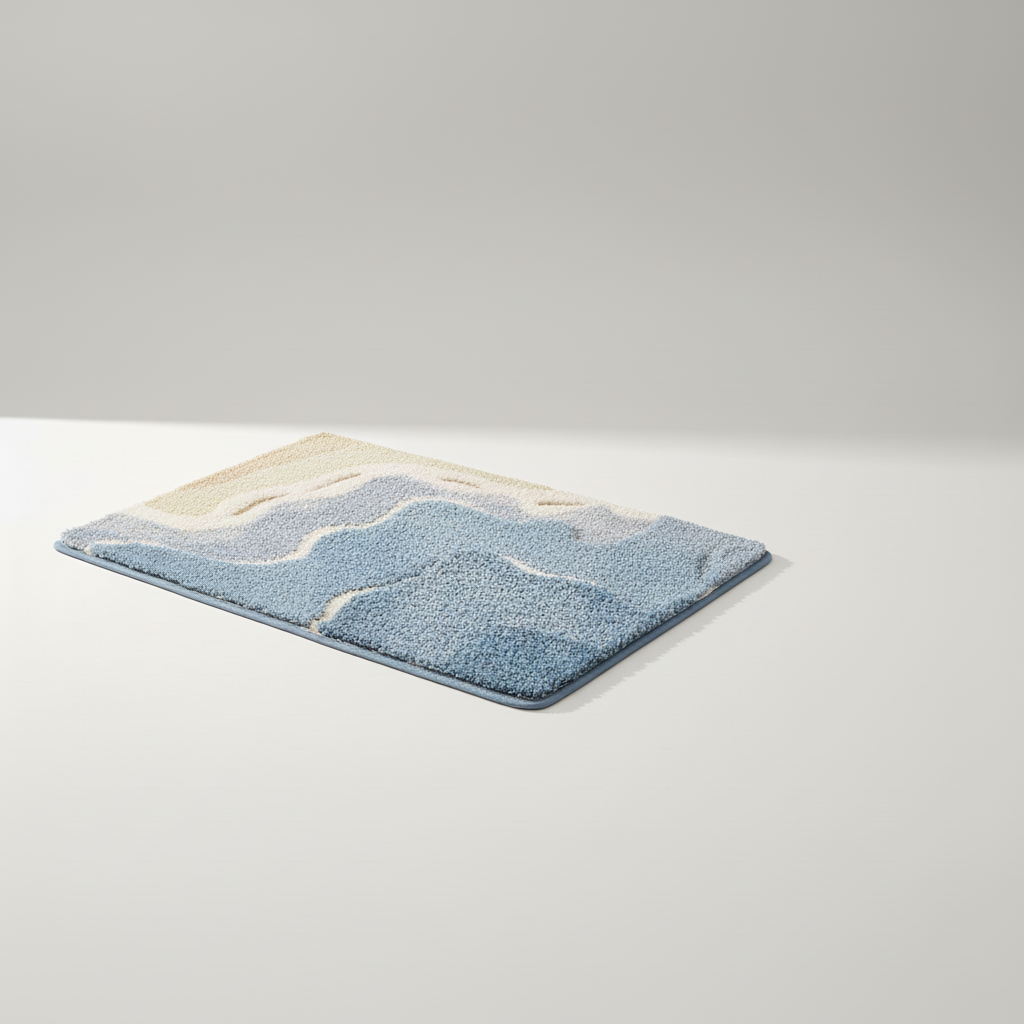 Cozy plush bathroom floor mat. Ultra-soft FjordFluff, highly absorbent for comfort & decor.