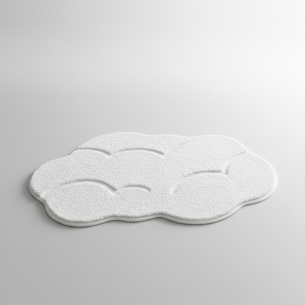 Soft FjordFluff bath mat, non-slip & absorbent. Perfect plush floor mat for cozy bathroom decor.
