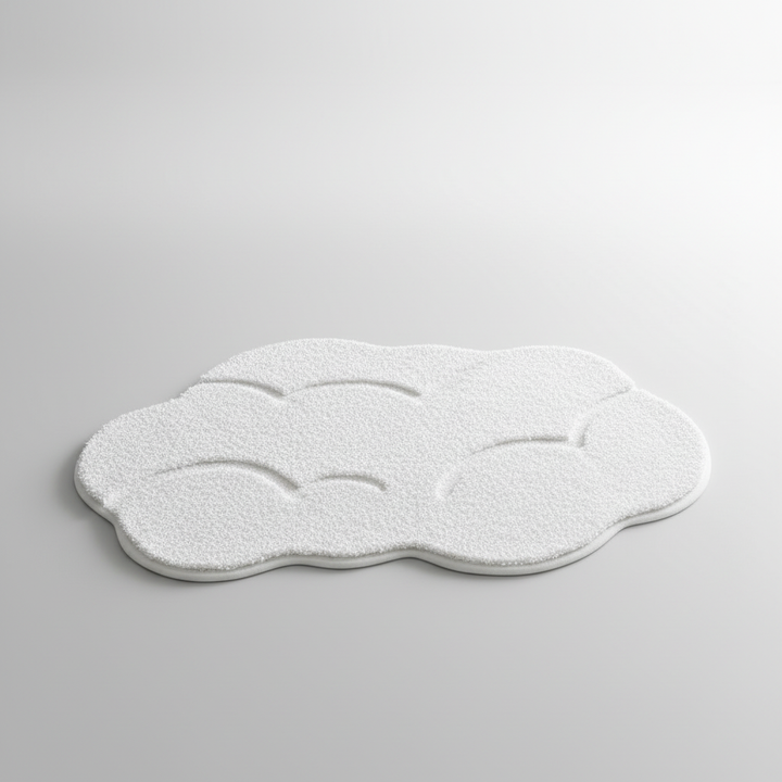 Soft FjordFluff bath mat, non-slip & absorbent. Perfect plush floor mat for cozy bathroom decor.