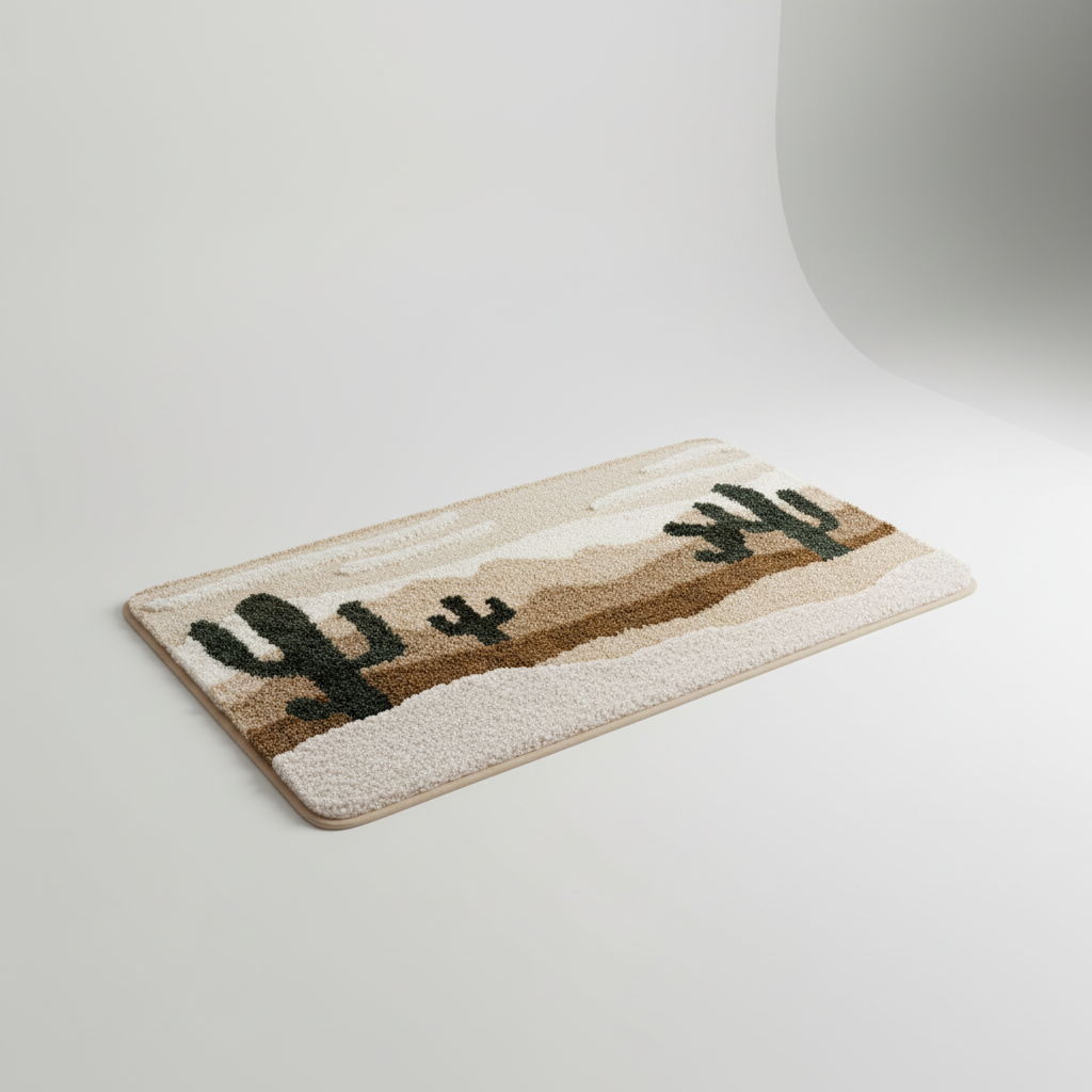 Fluffy FjordFluff bathroom floor mat. Plush, soft, & absorbent for a cozy, stylish home.