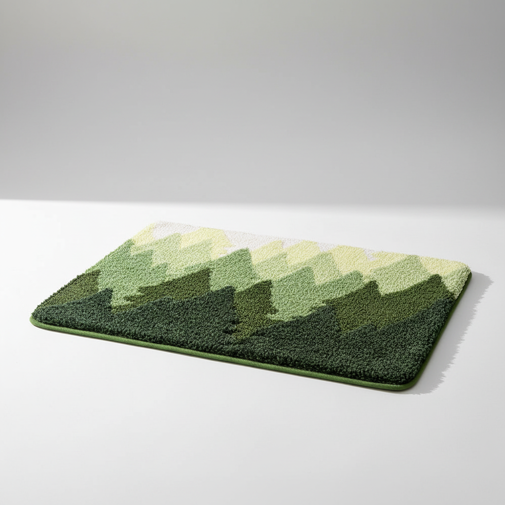 Soft plush bath mat for cozy comfort. Absorbent & non-slip FjordFluff bathroom floor decor.