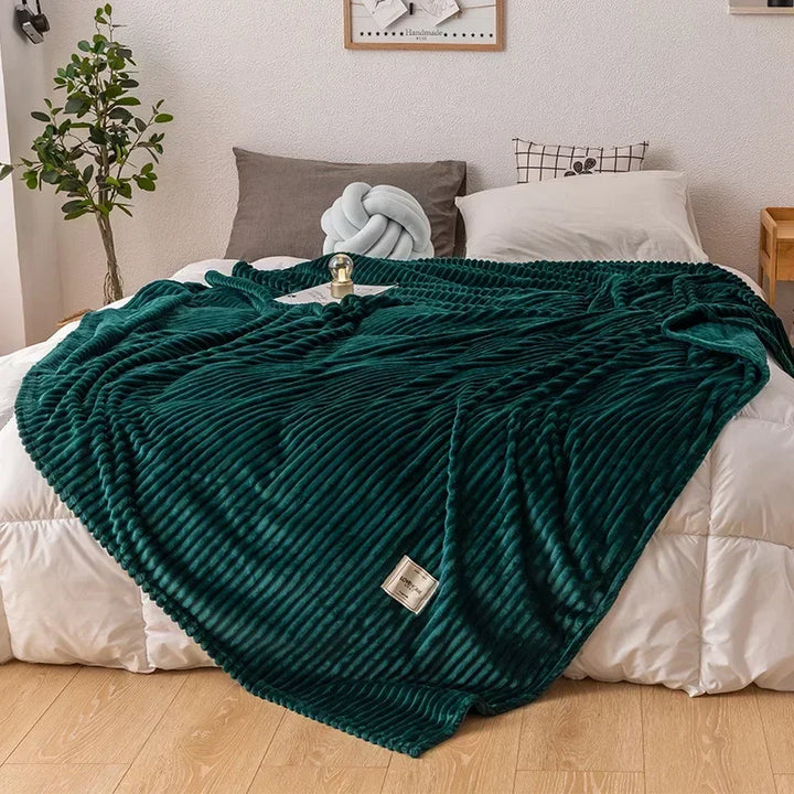 Luxurious flannel throw blanket, perfect for cozy autumn evenings and home decor.