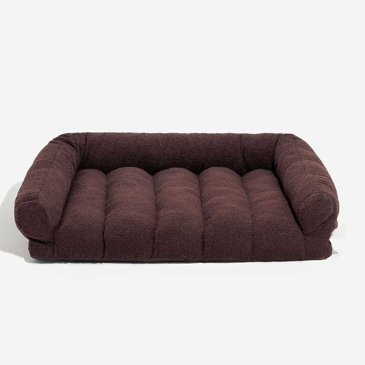 Large cozy cat bed with bolster cushion, perfect pet furniture for deep sleep and joint support