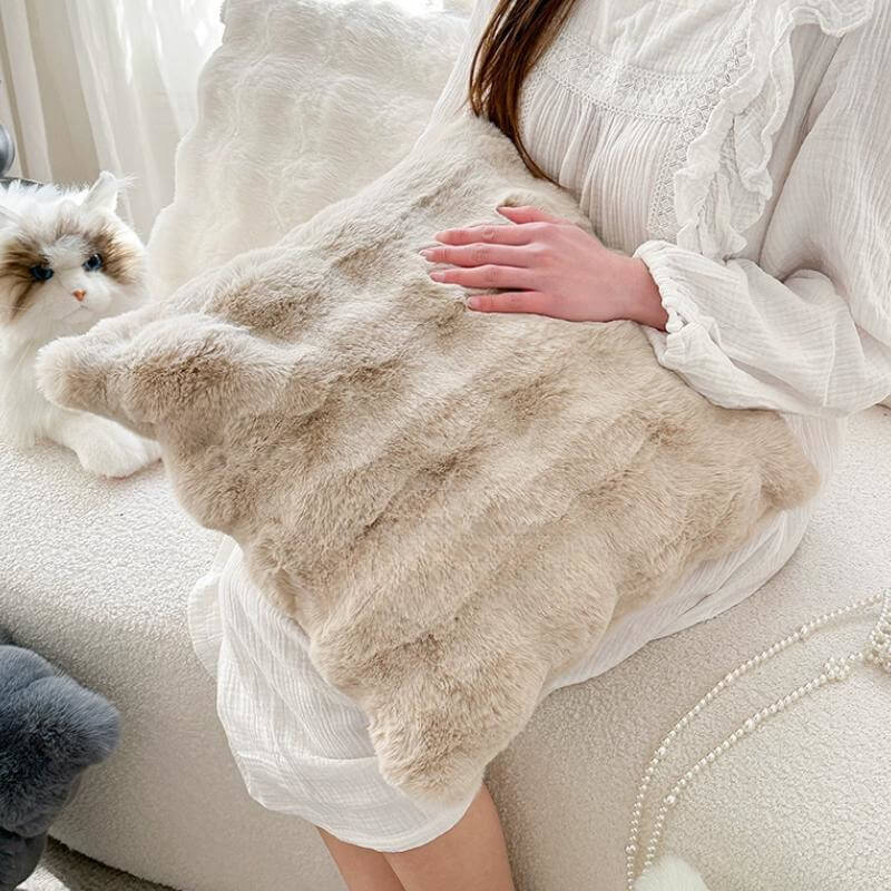 Plush sofa pillow cushion, soft white reversible couch cover, perfect for cozy living room spaces