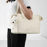 Beige bag and mat