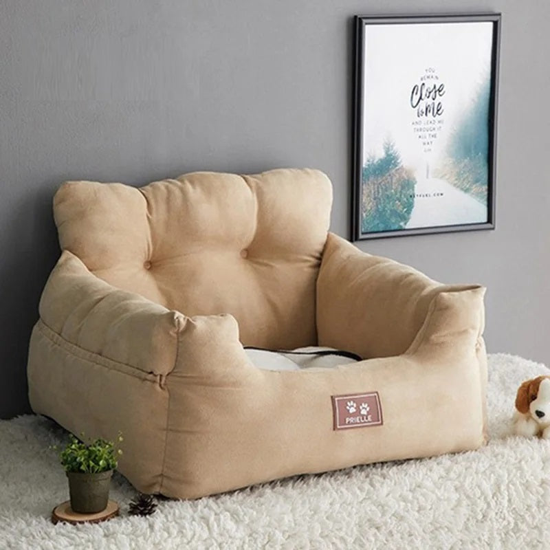 Soft-sided pet carrier for small dogs & cats, airline approved for comfortable travel.