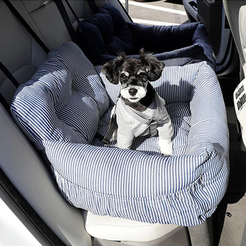Cat travel carrier, soft-sided and airline compliant for stress-free journeys.