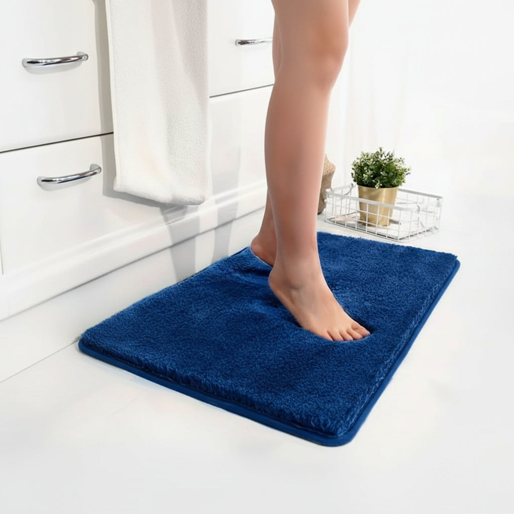 Plush, soft & thick bath rug for luxurious bathroom comfort. Highly absorbent & non-slip anti-skid floor mat.