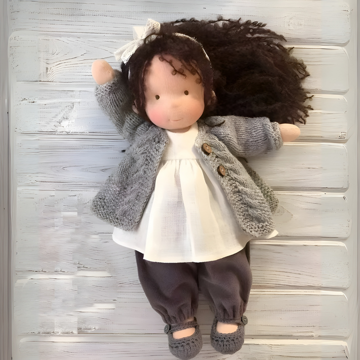 Waldorf cloth doll, organic cotton, a gentle play friend perfect for baby gifts.