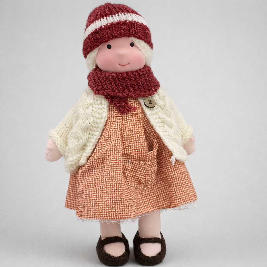 Waldorf style cloth doll, soft organic cotton, perfect for imaginative play and comfort.