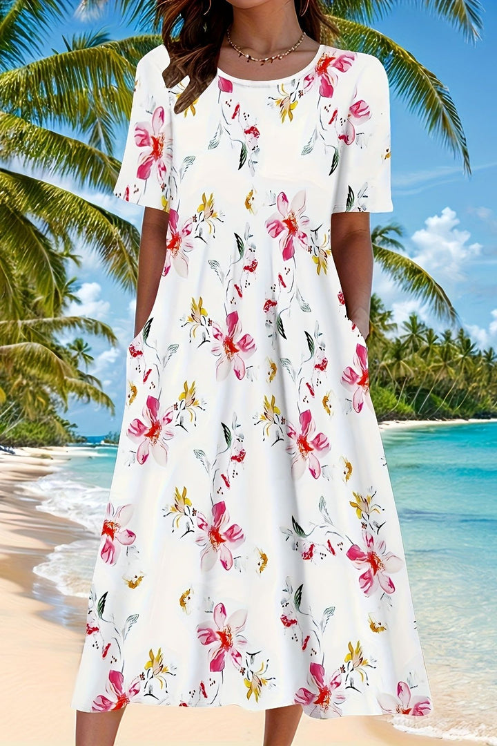 Elegant long-sleeve women's midi dress with a flattering belt. Perfect for versatile fall & winter style.
