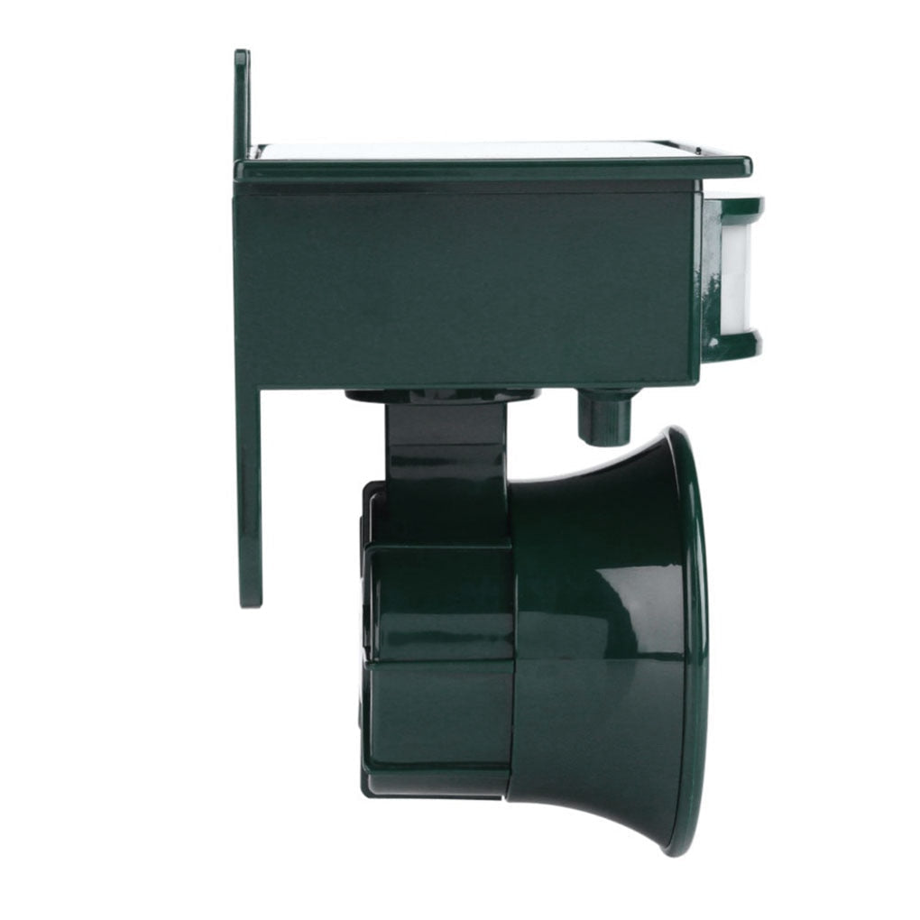 Easy-setup solar-powered bird repeller with motion sensor & sound deterrent for yard protection.