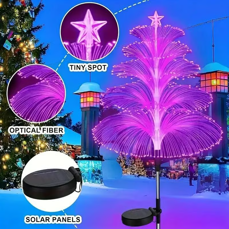 Bright LED Christmas tree solar lights, perfect waterproof holiday pathway markers