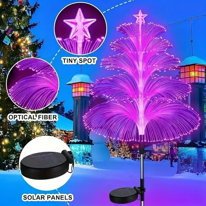 Bright LED Christmas tree solar lights, perfect waterproof holiday pathway markers