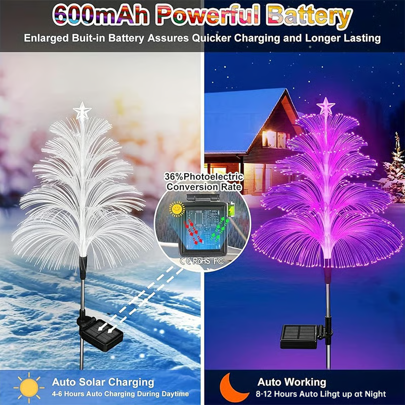 Unisex solar Christmas tree pathway lights, energy-saving garden and lawn decoration