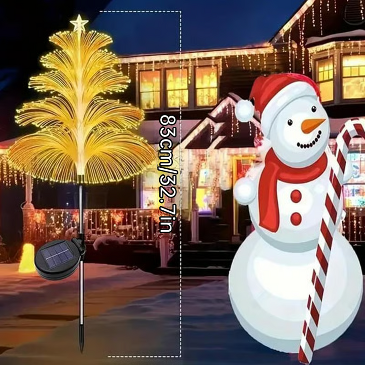 Outdoor Christmas tree pathway lights, solar-powered and waterproof LED garden decor