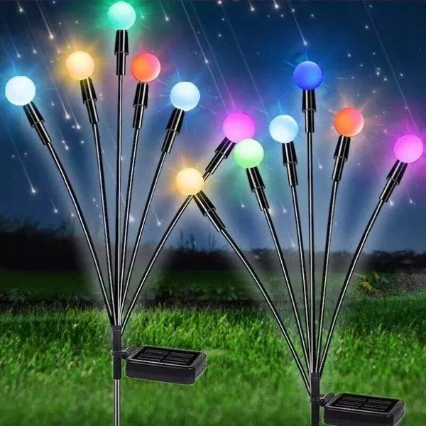 Assortment of solar firefly swaying lights, perfect for diverse outdoor lighting and garden decor needs.