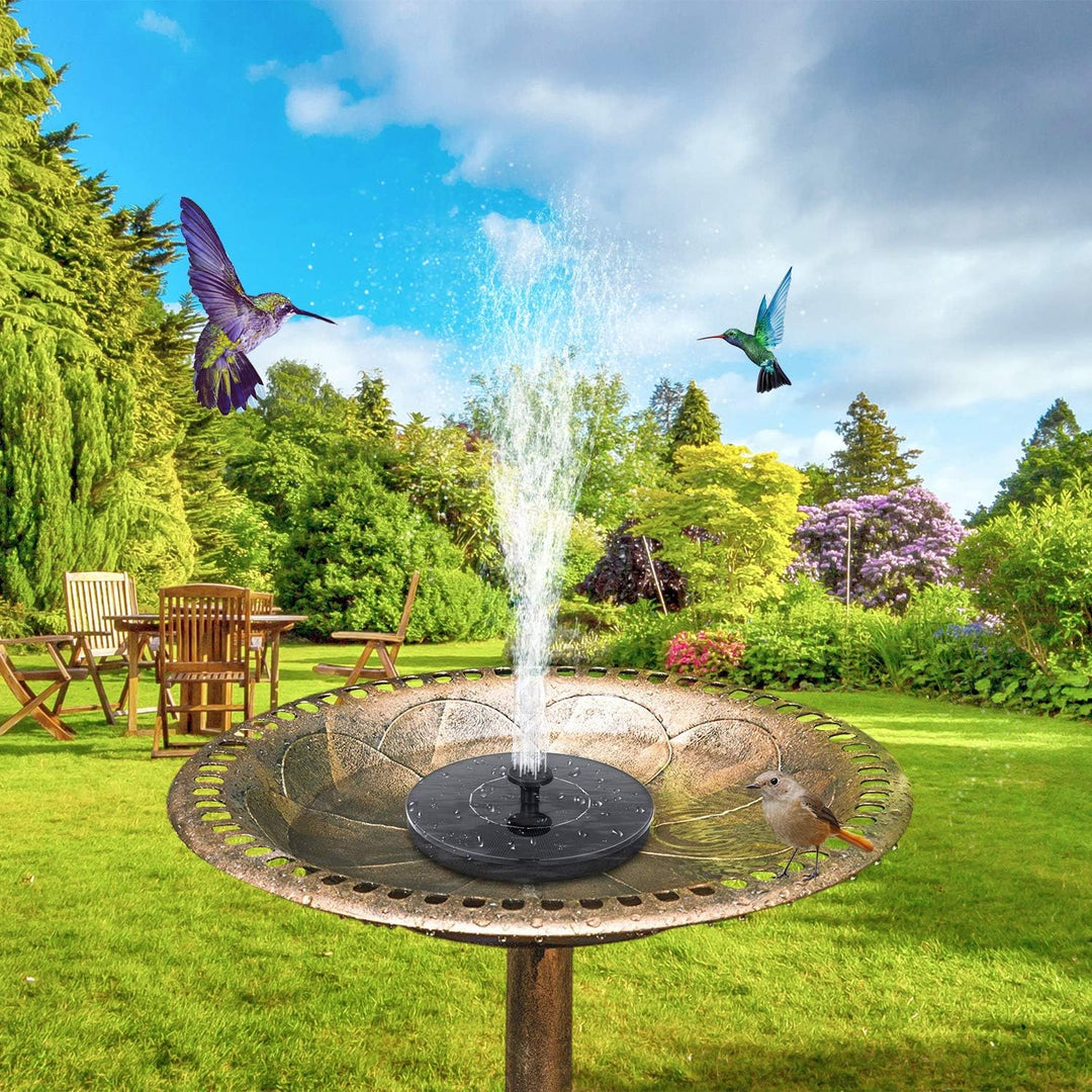 Solar-powered floating bird bath fountain pump, eco-friendly water feature for garden decor