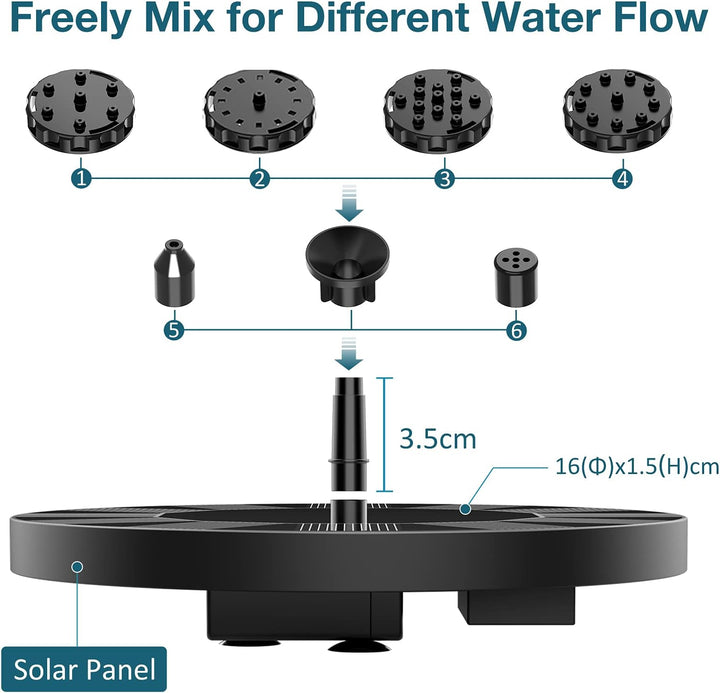 Eco-conscious solar water feature, perfect for any garden or pond setting