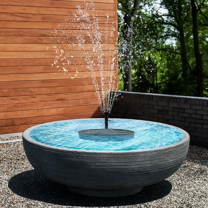 Eco-friendly solar powered fountain for pond, enhances outdoor living spaces