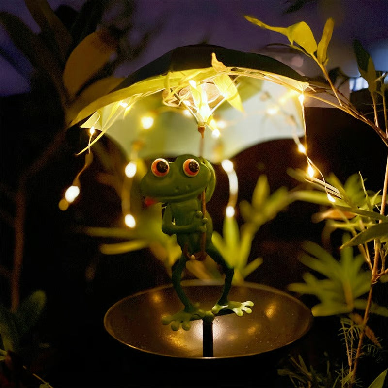 Solar LED animal stake bird feeder, durable and weatherproof for outdoor lighting needs