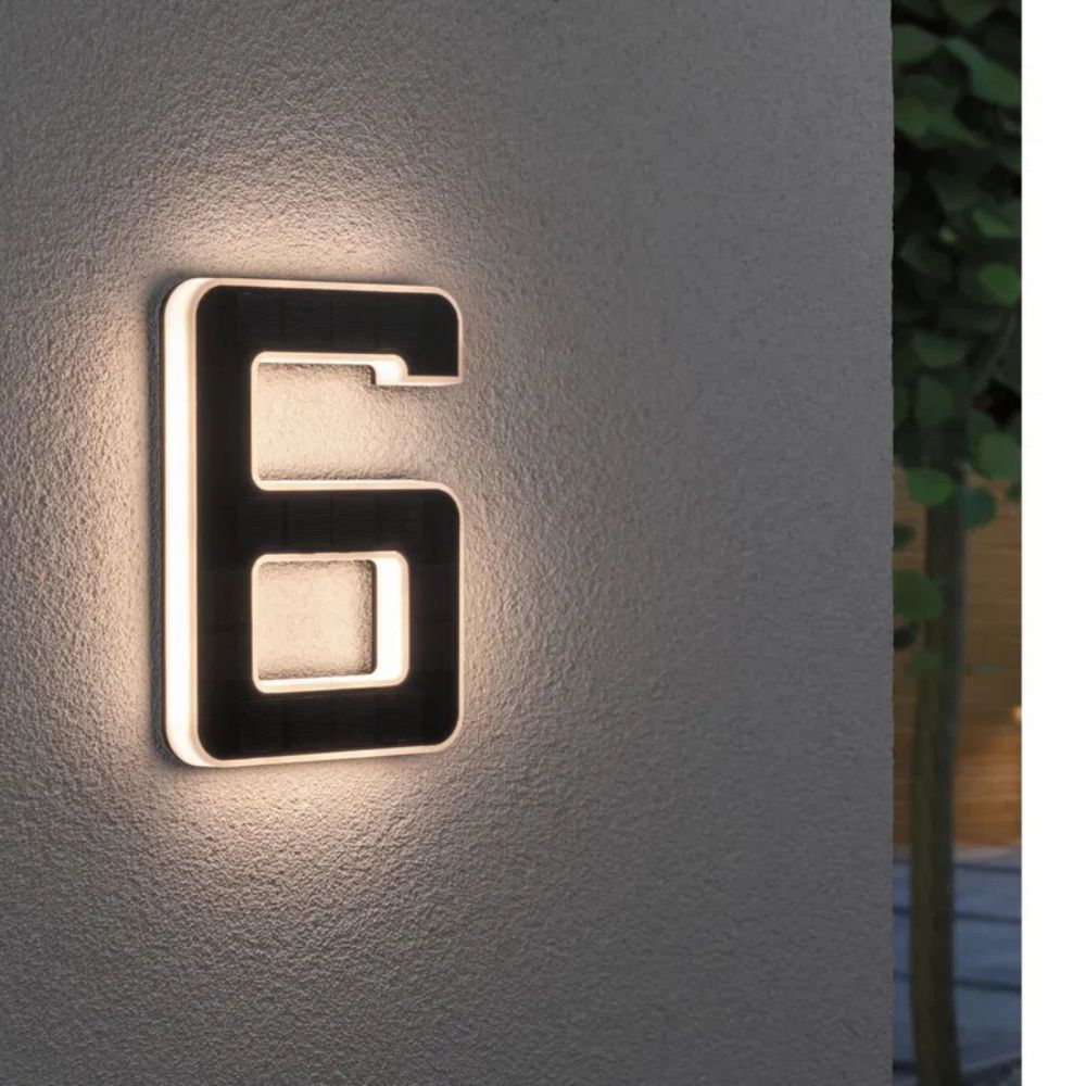 Energy-efficient solar house number, LED lighting ensures your address is always visible.