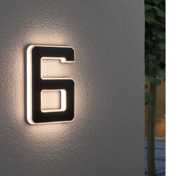 Energy-efficient solar house number, LED lighting ensures your address is always visible.