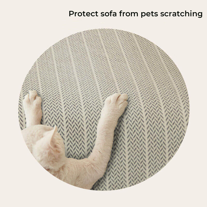 Luxurious solid chenille sofa protector, non-slip backing ensures it stays in place on sectional.