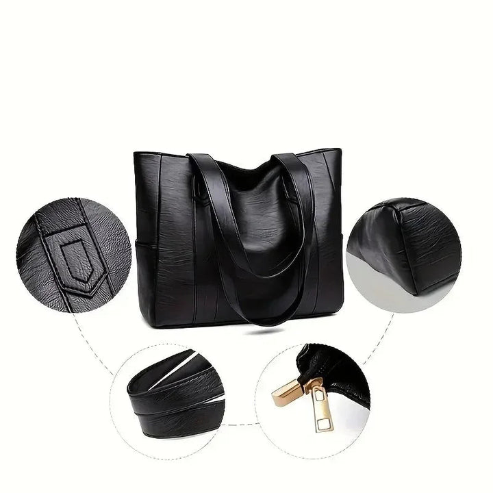 Sophisticated vintage women's shoulder tote bag, elegant and versatile for any occasion.
