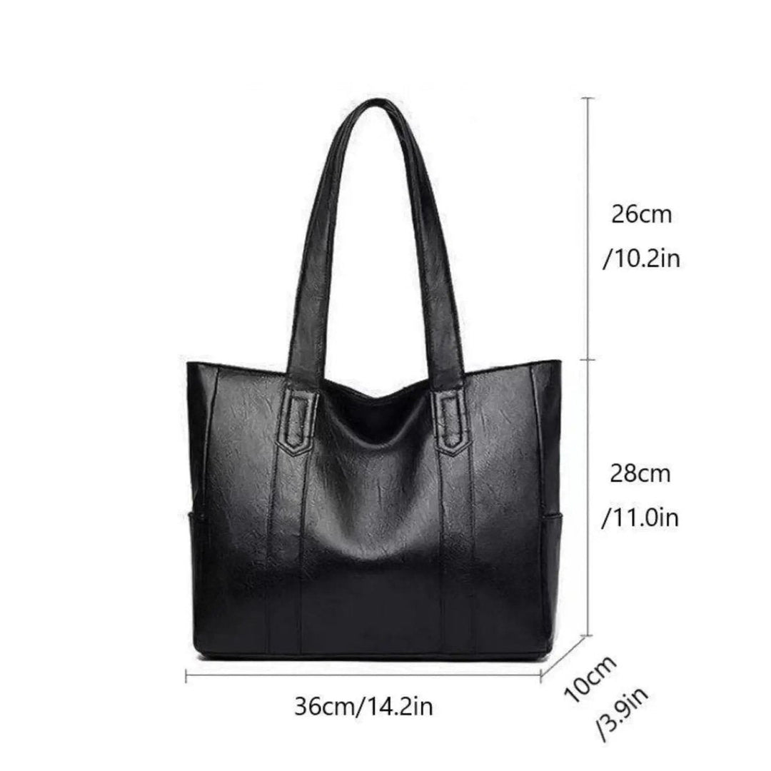 Elegant women's vintage shoulder tote bag, a classic brown everyday accessory for work.