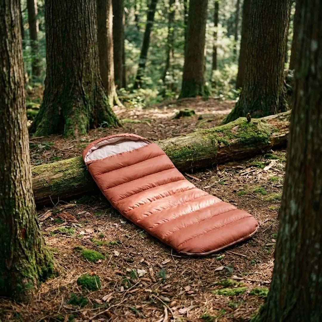 Spacious unisex camping sleeping bag, ideal for comfortable 3-season outdoor hiking and travel.