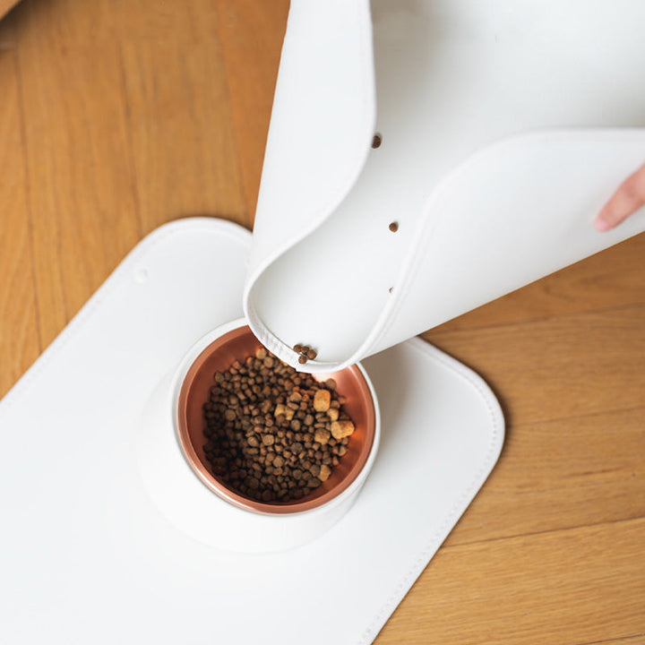Non-slip pet feeder mat, waterproof silicone effectively contains spills from pet bowls