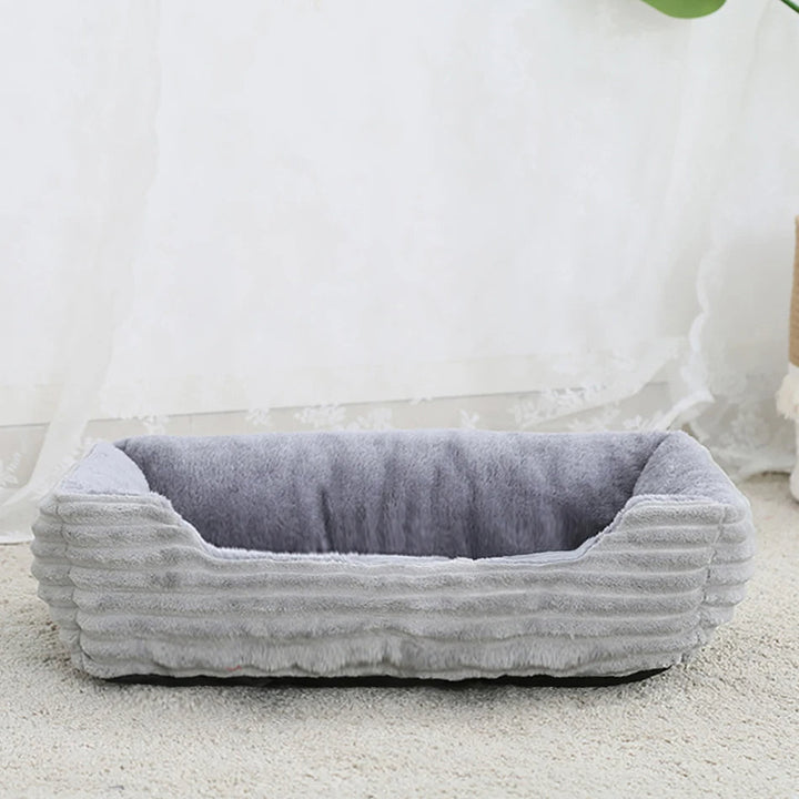 Luxurious square dog bed with soft plush lining and durable waterproof oxford fabric