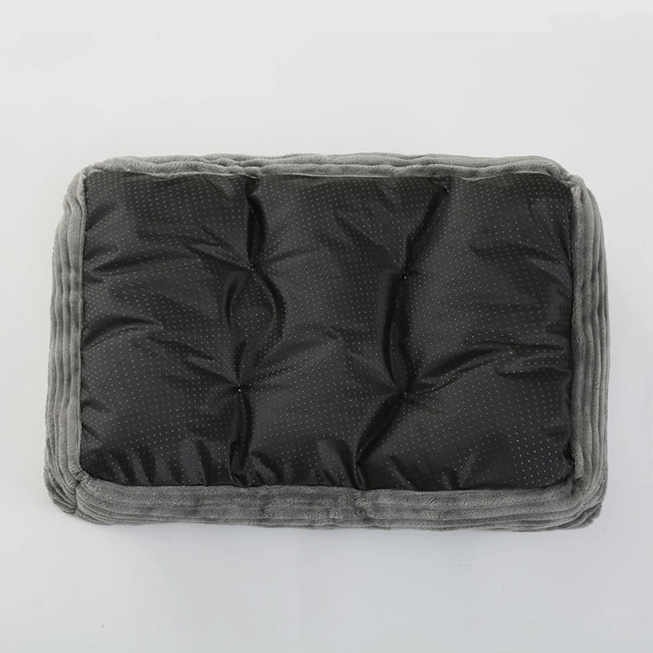 Waterproof oxford fabric square dog bed, plush for comfort, perfect as pet furniture