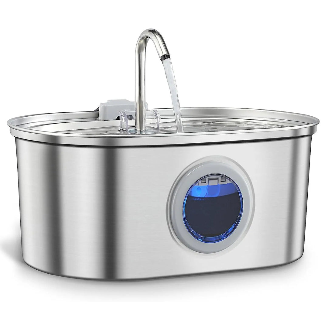 Pet hydrator: a 3.2L stainless steel cat and dog fountain with silent operation.