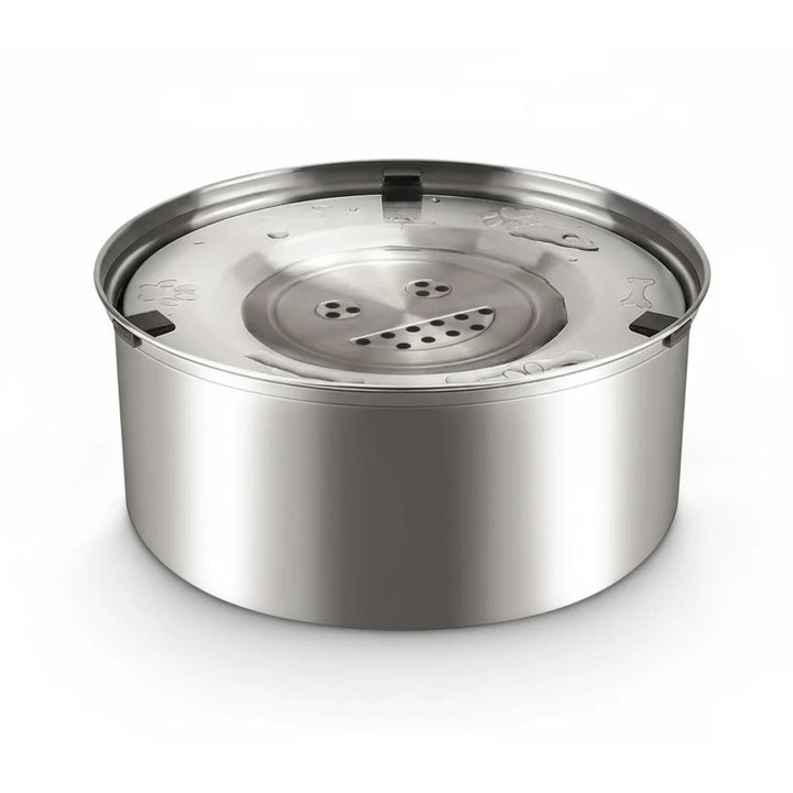 Stainless steel anti-spill dog water bowl, perfect for pet hydration, slow feeder design