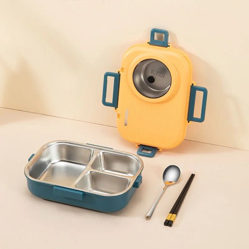 Versatile stainless steel food container, 3 sections for diverse meal prep, perfect for any kitchen.