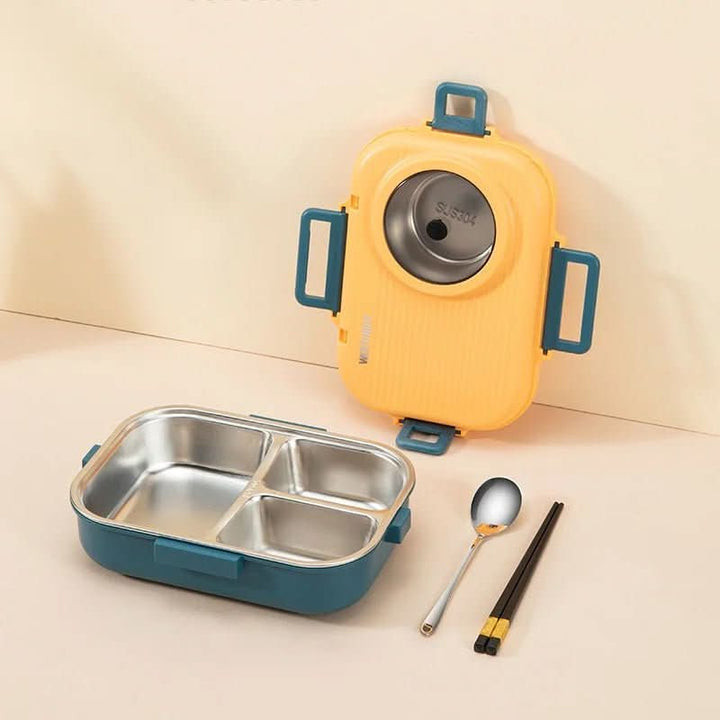 Versatile stainless steel food container, 3 sections for diverse meal prep, perfect for any kitchen.