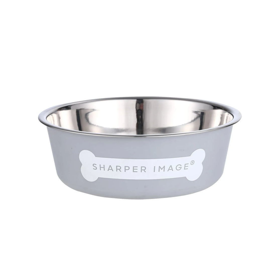 Premium quality stainless steel cat bowl with a gray non-slip bottom, hygienic and long-lasting.