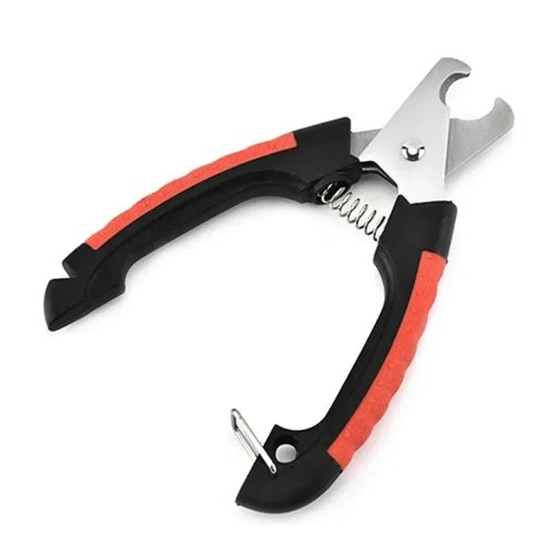 Pet nail trimmers made of durable stainless steel, ideal for dog and cat nail care.
